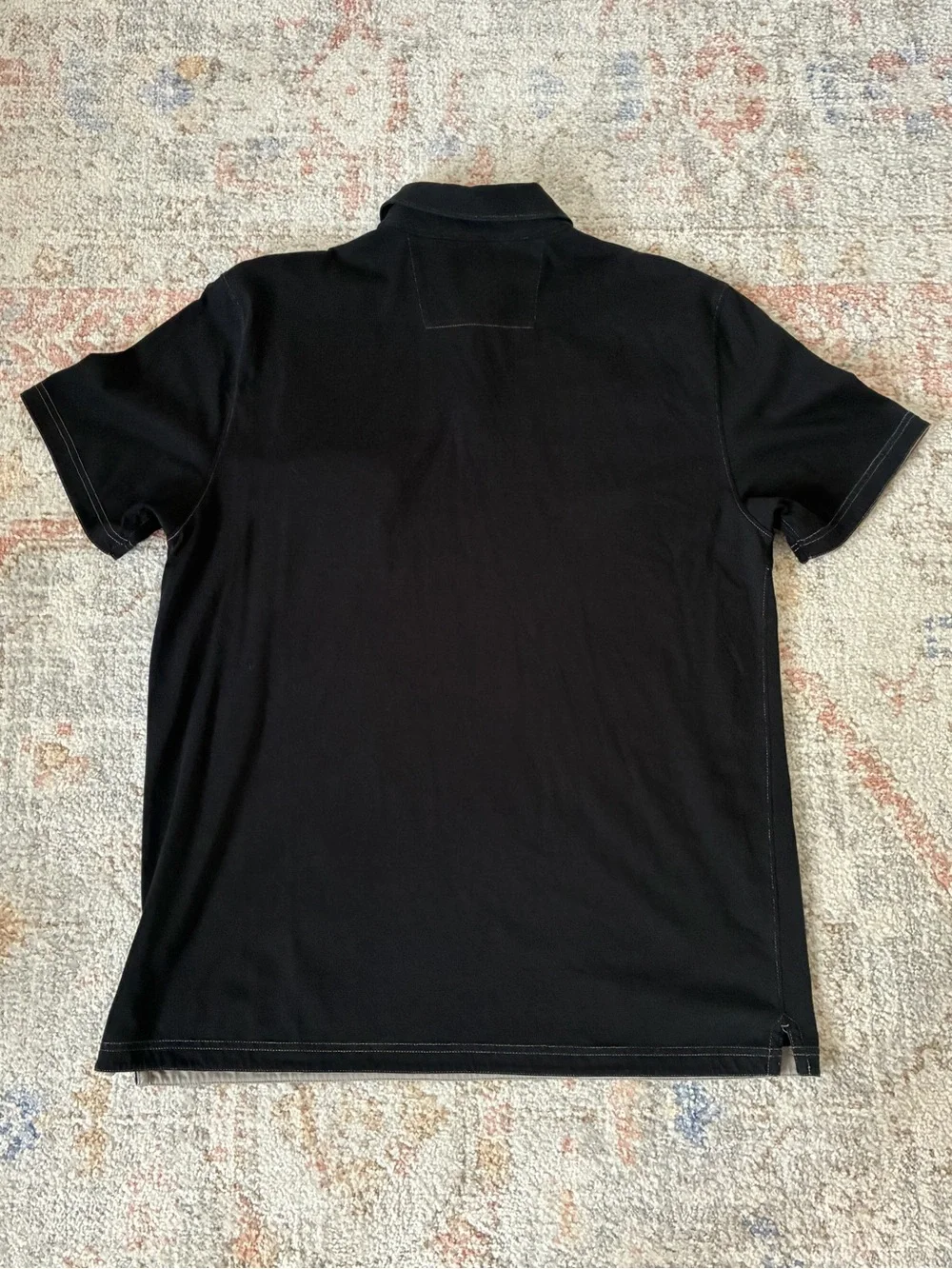 Banana Republic Luxury Touch Polo - Black with White Contrast Stitching Size L